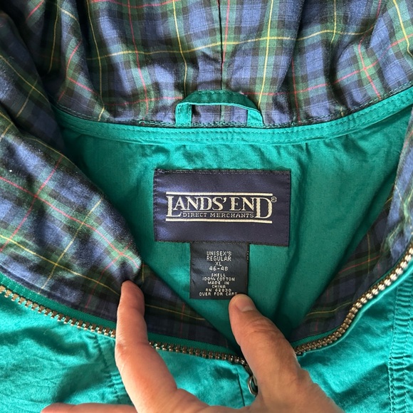 Lands’ End Teal Unisex Hooded Pullover Jacket size XL - Picture 2 of 4
